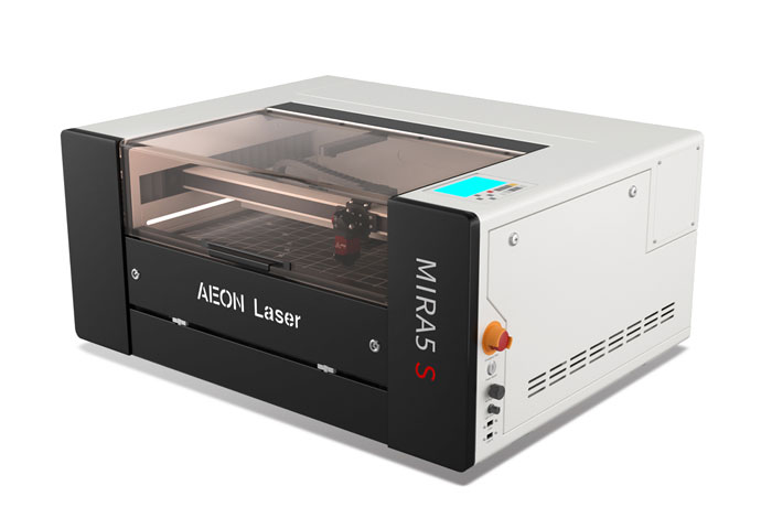 Aeon Mira5 S Redline CO2 Desktop Laser Cutting Machine three-quarter view