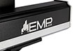 EMP Fiber Galvo Laser, close up of EMP logo on arm