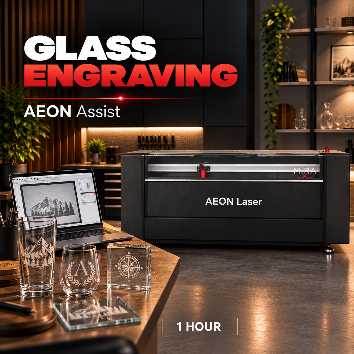 Glass Engraving AEON Laser USA
