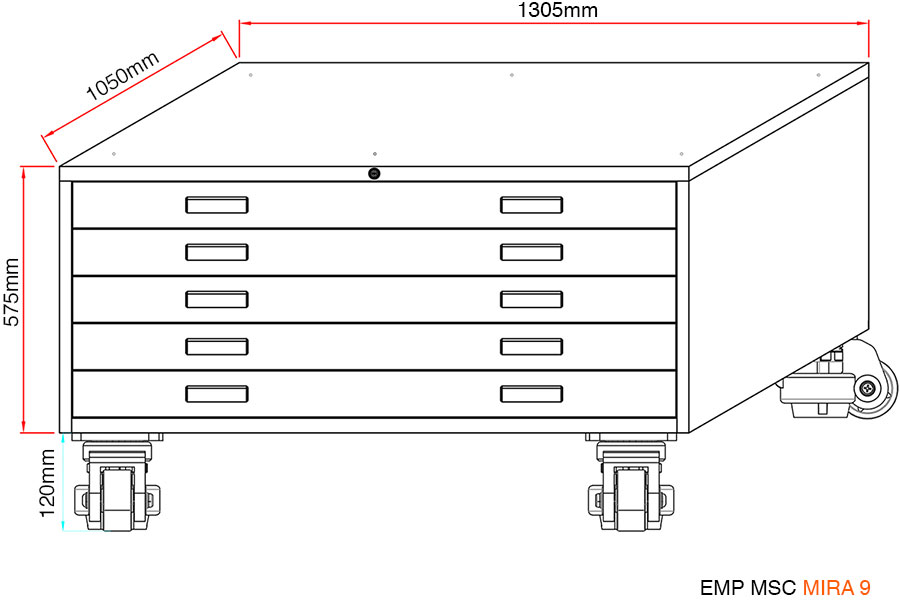 EMP Material Storage Cabinet for MIRA9 Diagram 