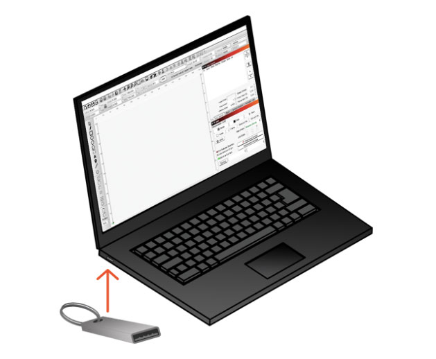 USB thumb drive and PC :aptop