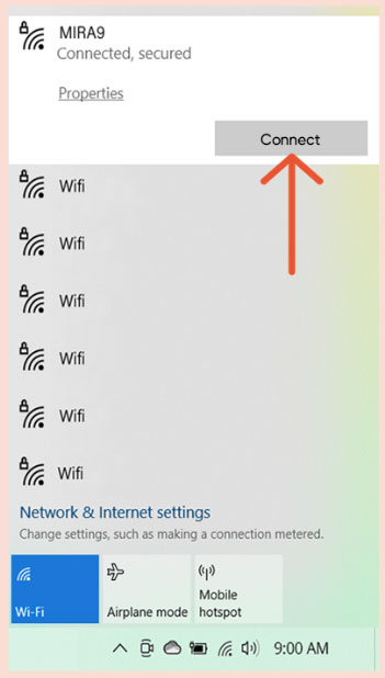 list of available WiFi connections