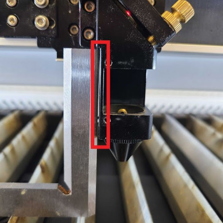 laser head flush with square