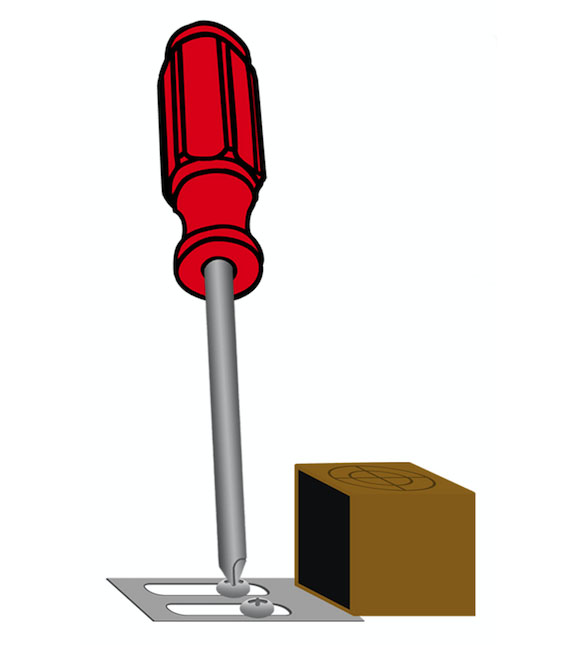 Phillips head screwdriver, loosening screw on Y-sensor bracket