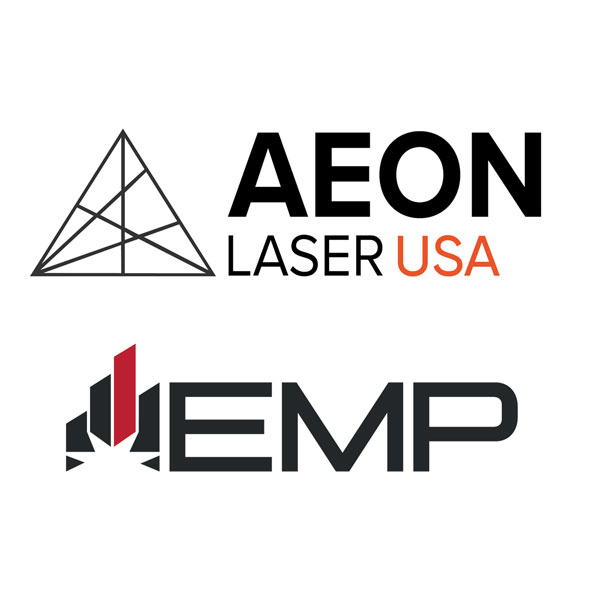 Aeon Laser USA and EMP logos