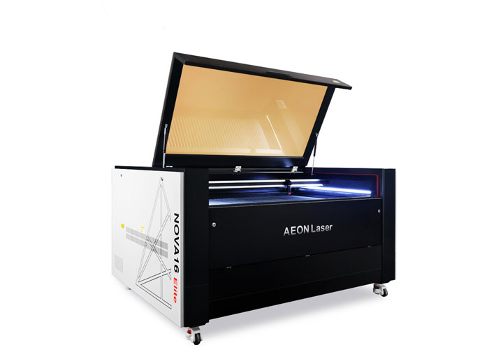 Aeon Nova 16 Laser Cutter & Engraving Machine, view from left side with open lid