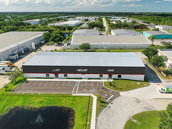 birds eye view of the new Aeon Laser USA and EMP facility in Melbourne, Florida