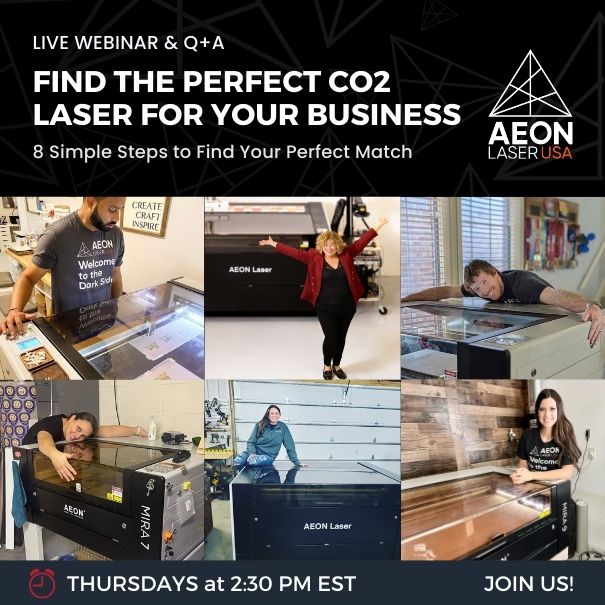 Find Your Perfect Laser Match webinar graphic showing a people with their lasers